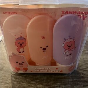 Miniso Zanmang Loopy Kids Travel Set - Pink, Orange, and Purple